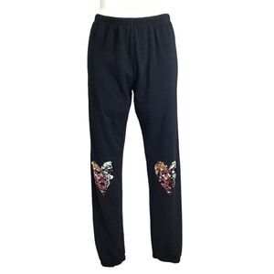 Wildfox Couture Black Harlequin Heart Knox Jogging Pants New Size Small